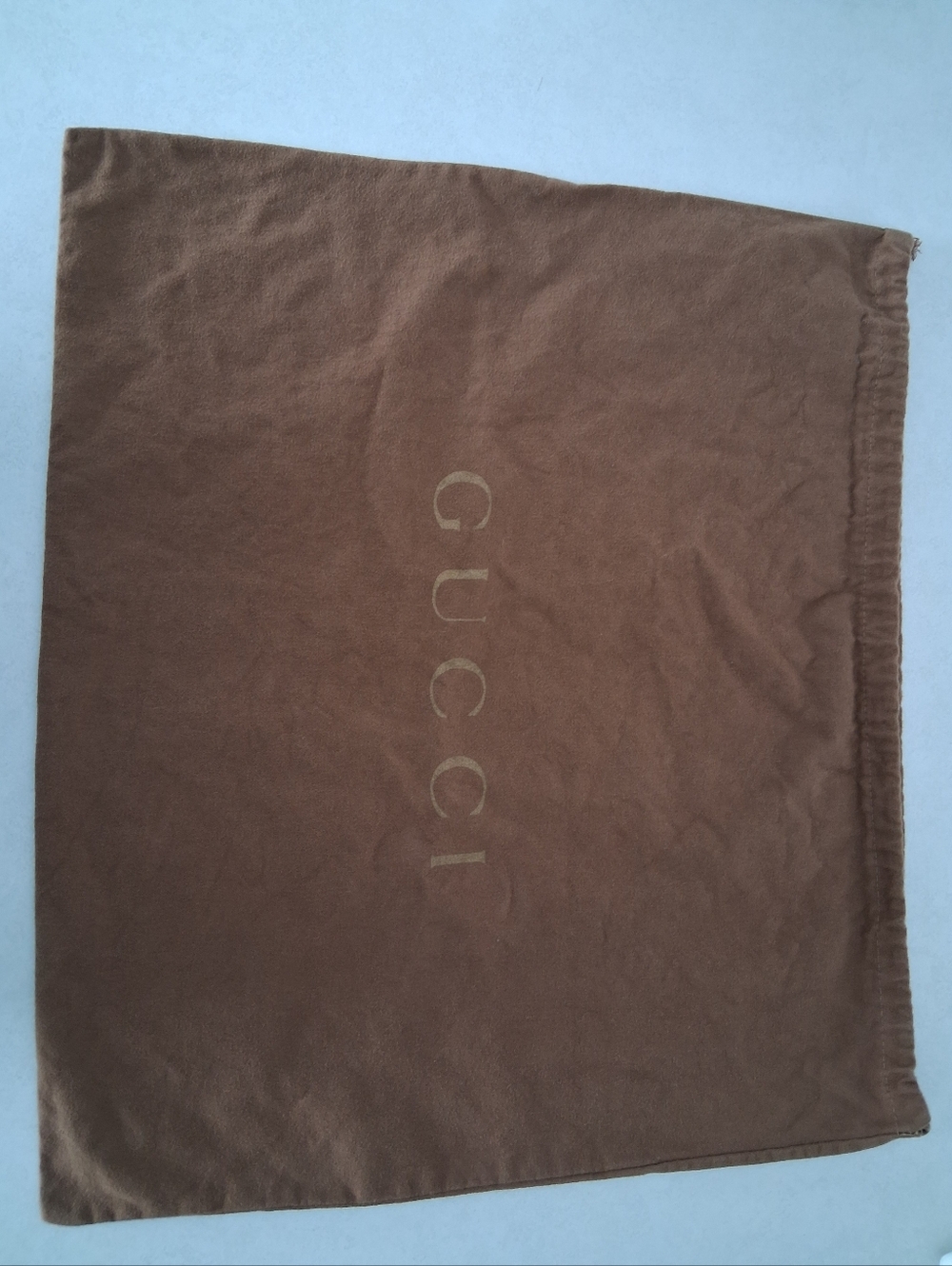 Gucci/ Large Brown Drawstring Dust Bag/ Gold Gucci Logo - Picture 2 of 8